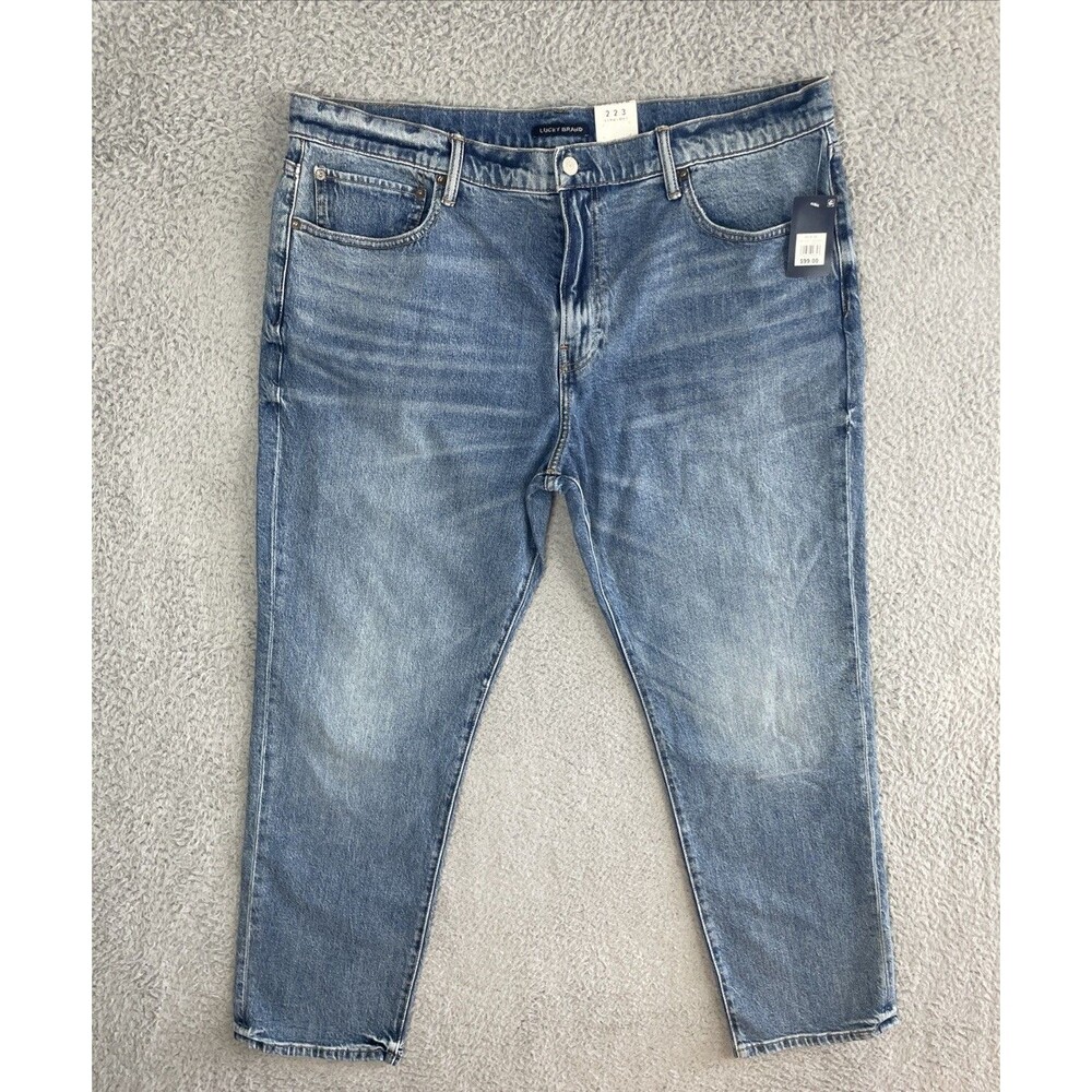 Lucky Brand Jeans 223 Straight Mens 40x30 Blue Light Wash 2 Way Stretch NWT